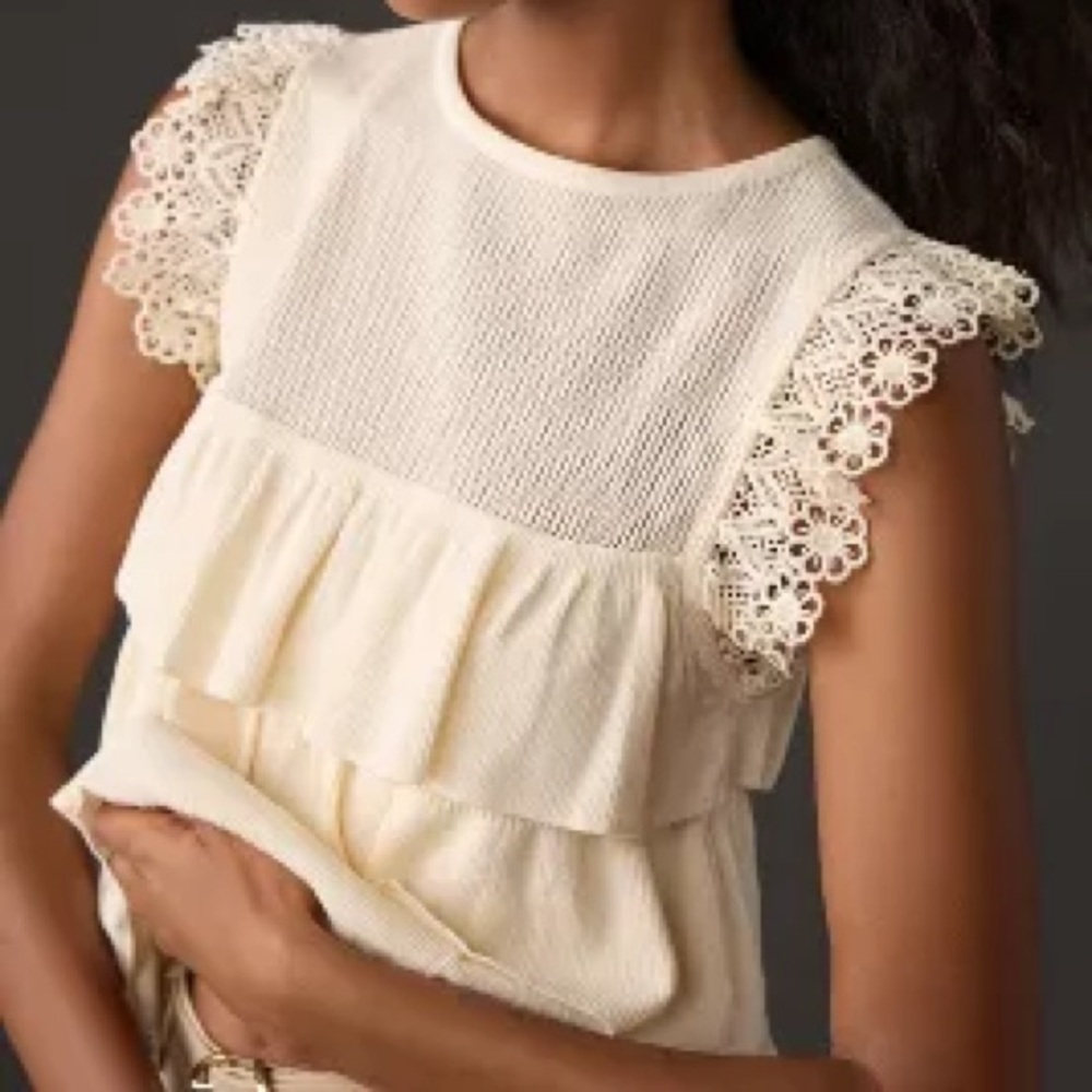 Anthropologie DOLAN Ruffle Sweater Tank, size XL. NWT